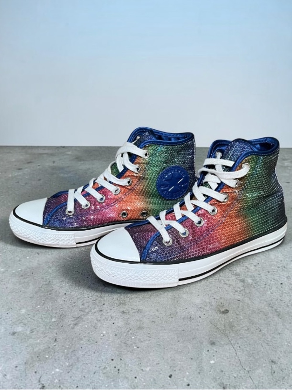 Converse Chuck Taylor All Star Rainbow Sequin High Top Women’s 7